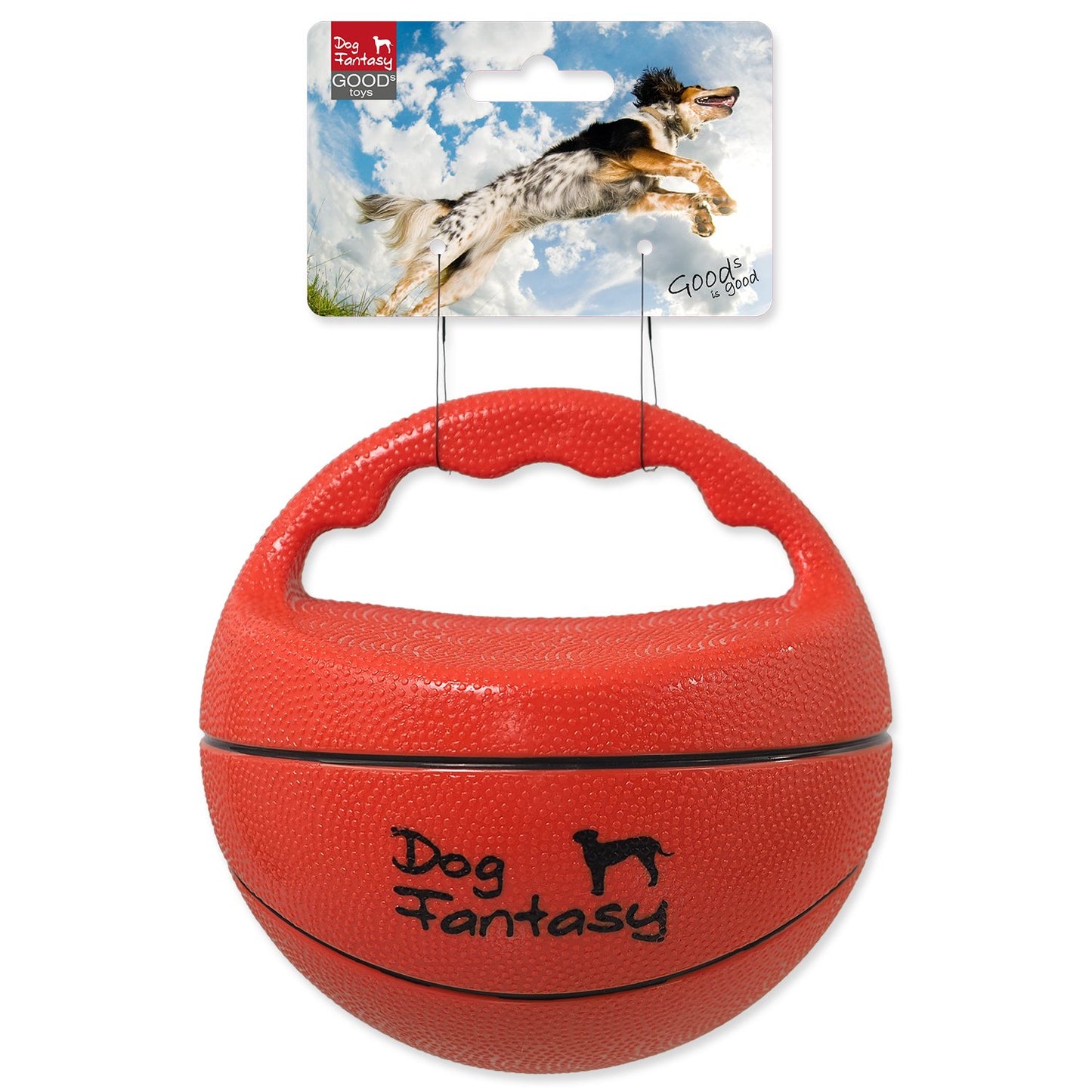 Hračka Dog Fantasy Ball míč s rukojetí pískací 15 cm